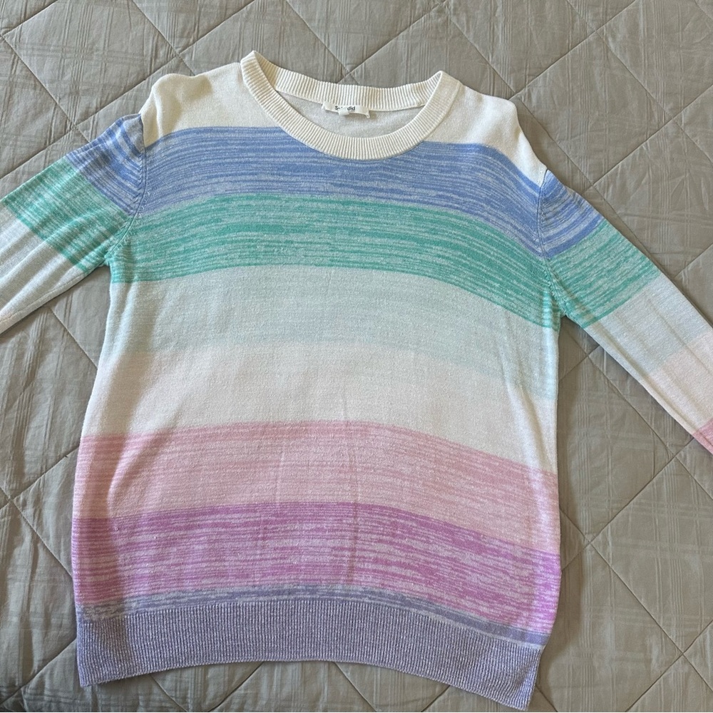 Splendid Pastel Striped Women's Sweater- Sz S - Picture 4 of 9
